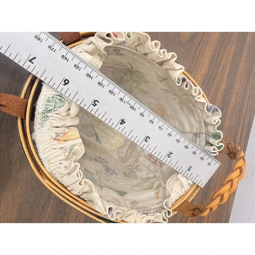 Longaberger Renewal Basket 1999 Floral Botanical Fabric & Plastic Liner